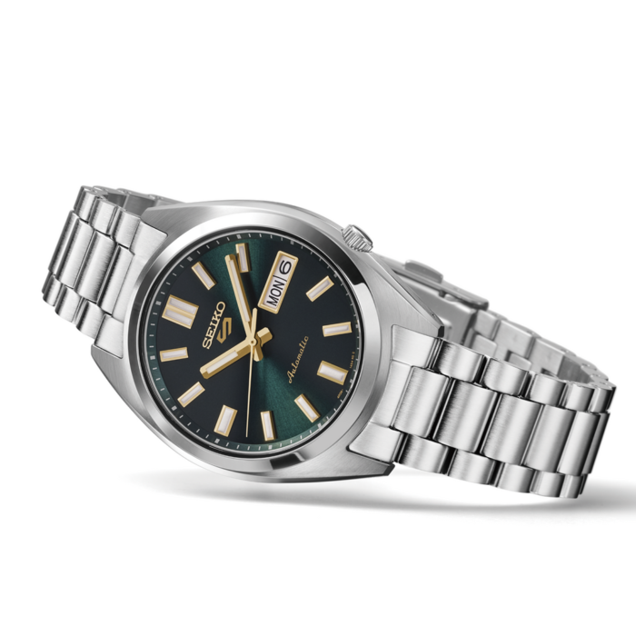 Seiko 5 Sports Automatic Green Dial Silver Steel Strap Watch for Men - SRPL57K1 - Image 7